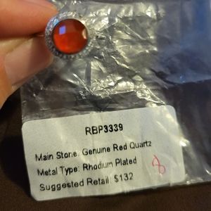 Genuine Red Quarts Ring Size 8
